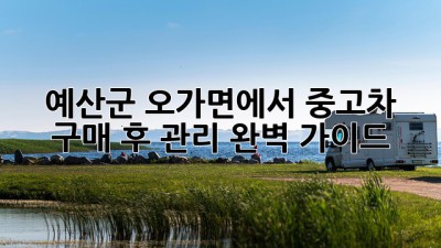 예산군 오가면에서 중고차 구매 후 관리 완벽 가이드